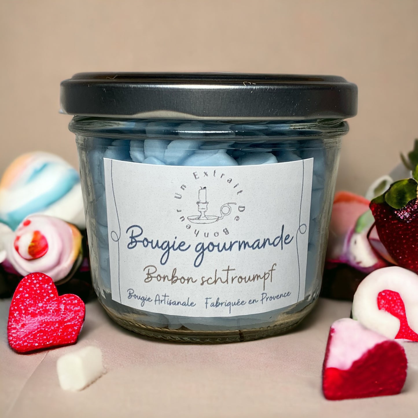 Bougie Gourmande - Bonbon schtroumpf -