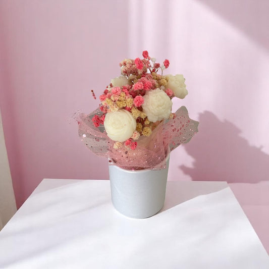 Petit bouquet de 4 fleurs éternel